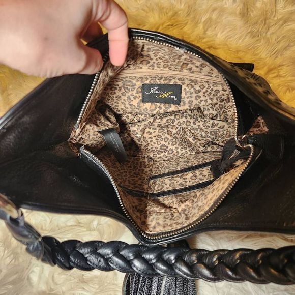 New Isabella Adams Black Leather Purse Handbag - Picture 9 of 13